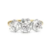 18ct Yellow and White Gold 3 Stone Diamond Ring
