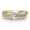 18ct Yellow and White Gold Bezel Diamond Ring