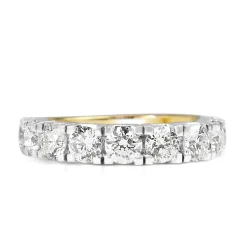 18ct Yellow and White Gold 9 Stone Diamond Ring