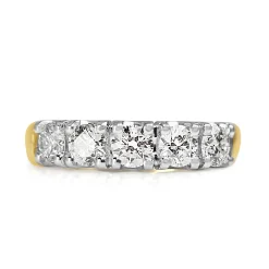 18ct Yellow and White Gold 5 Stone Diamond Ring