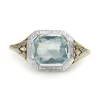 14ct Yellow and White Gold Deco Aquamarine Filigree Ring