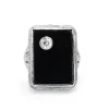 14ct Yellow and White Gold Art Deco Onyx and Diamond Ring
