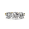 18ct Yellow and White Gold Victorian Style 3 Stone Diamond Ring