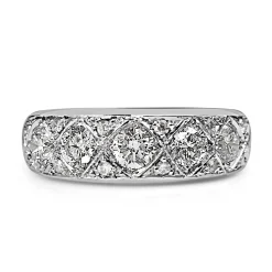 18ct Yellow and White Gold Deco Style 5 Stone Diamond Ring
