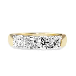 18ct Yellow and White Gold 4 Stone Diamond Ring