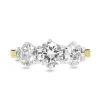 18ct Yellow and White Gold Antique Style 3 Stone Diamond Ring