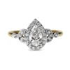 18ct Yellow and White Gold Vintage Style Pear Halo Diamond Ring