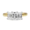 18ct Yellow and White Gold 3 Stone Emerald Cut Diamond Ring