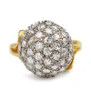 14ct Yellow and White Gold Single Cut Diamond Estate Cocktail Ring