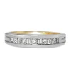 18ct Yellow and White Gold Princess and Baguette Channel Set Diamond Band Ring