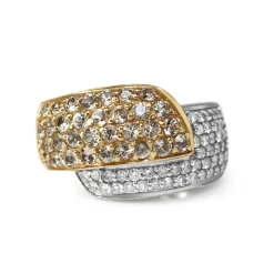 14ct Yellow and White Gold Yellow Sapphire and Diamond Ring