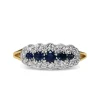 9ct Yellow and White Gold Sapphire and Diamond 5 Stone Ring