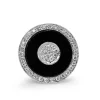 9ct Yellow and White Gold Onyx and Diamond Halo Cluster Art Deco Style Ring