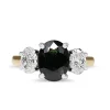 18ct Yellow and White Gold Oval Sapphire and Diamond 3 Stone Ring