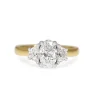 18ct Yellow and White Gold Oval and Half Moon 3 Stone Diamond Ring