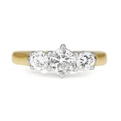 18ct Yellow and White Gold 3 Stone Diamond Ring