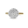 18ct Yellow and White Gold Brilliant and Single Cut Diamond Cluster Daisy Ring