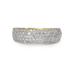 18ct Yellow and White Gold Pavé Diamond Band Ring