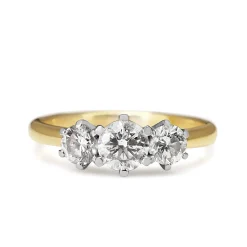 18ct Yellow and White Gold 3 Stone Diamond Ring