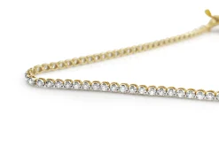 9ct Yellow and White Gold Diamond Tennis Bracelet