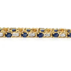 14ct Yellow and White Gold Sapphire and Diamond Bracelet