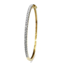 18ct Yellow and White Gold Hinged 2.00ct Diamond Bangle