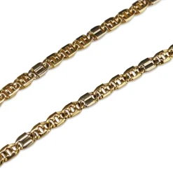 18ct Yellow and White Gold Fancy Flat Link Bracelet