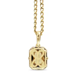 9ct Yellow and White Gold Citrine and Diamond Deco Style Necklace