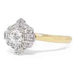 18ct Yellow and White Gold Deco Style Ring