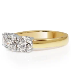 18ct Yellow and White Gold 3 Stone Diamond Ring