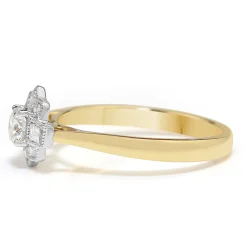 18ct Yellow and White Gold Art Deco Style Diamond Ring