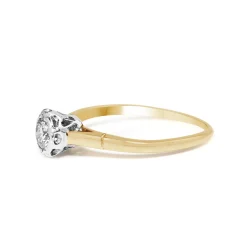 18ct Yellow and White Gold Diamond Solitaire Ring