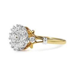 18ct Yellow and White Gold Antique Style Diamond Ring