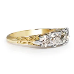 18ct Yellow and White Gold Antique 5 Stone Diamond Ring
