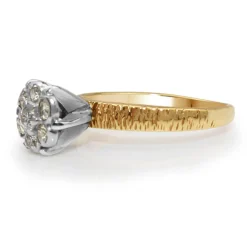 14ct Yellow and White Gold Diamond Cluster Ring
