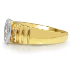 18ct Yellow and White Gold Marquise Bezel Diamond Ring