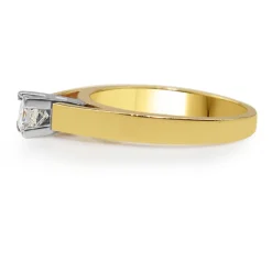 18ct Yellow and White Gold Princess Cut Diamond Ring