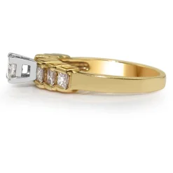 14ct Yellow and White Gold Princess Cut Diamond Ring