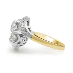 14ct Yellow and White Gold Vintage Moi et Toi Ring