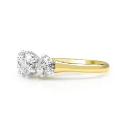 18ct Yellow and White Gold 3 Stone Diamond Ring