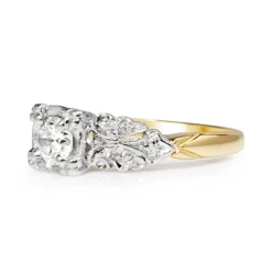 14ct Yellow and White Gold Vintage Diamond Ring