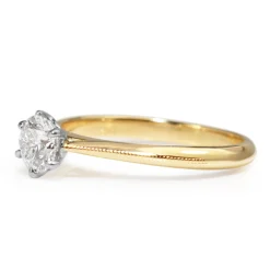 18ct Yellow and White Gold .50ct Diamond Solitaire ring