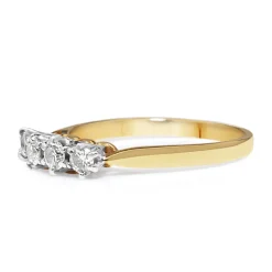 18ct Yellow and White Gold 4 Stone Diamond Ring