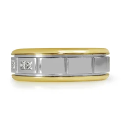 18ct Yellow and White Gold Diamond Band