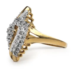 9ct Yellow and White Gold Cluster Ring