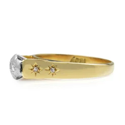 18ct Yellow and White Gold Vintage Solitaire Ring