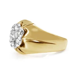 14ct Yellow and White Gold Cluster Ring