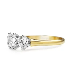18ct Yellow and White Gold 3 Stone Diamond Ring