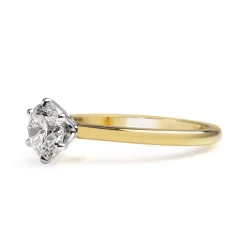 18ct Yellow and White Gold 6 Claw 1.01ct Diamond Solitaire Ring