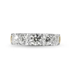 18ct Yellow and White Gold 2.10ct 5 Stone Diamond Ring